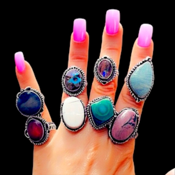 25 Gemstone Rings Wholesale Ring Bundle